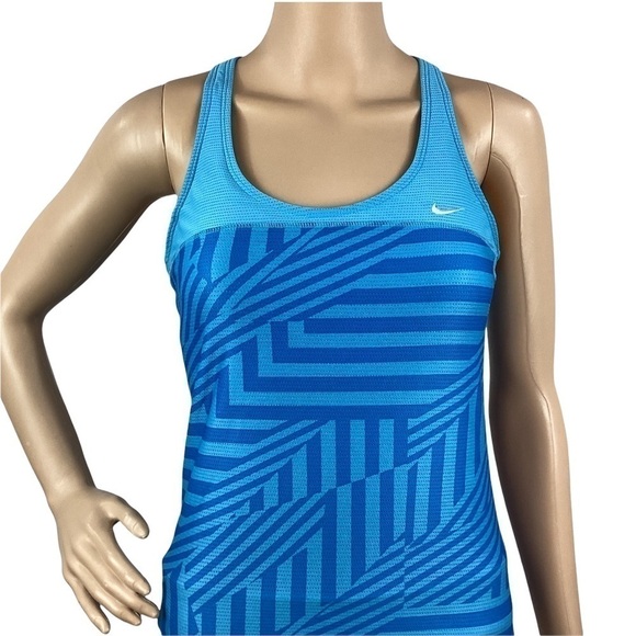 Nike Racerback Tank Top Size S Blue Fiited - Picture 2 of 7